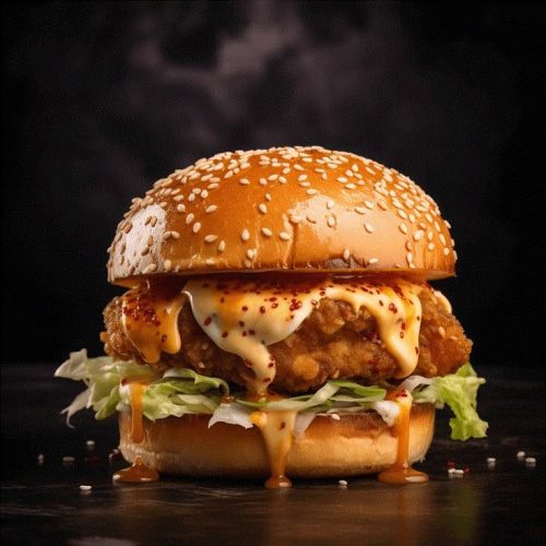 The Creamy Chicken Burger is a delicious blend of…